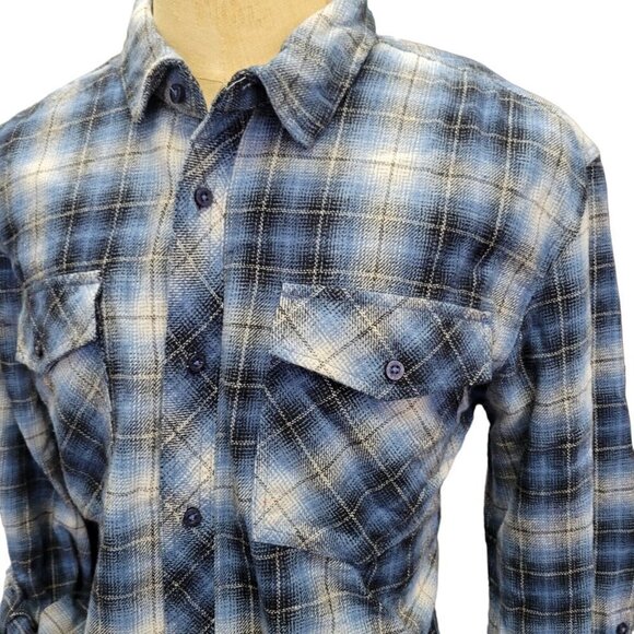 SILVER Jeans Plaid Long Roll Tab Sleeve Shirt Men's.  Size XXL.  NWT $69 - Picture 3 of 10